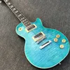 커스텀 샵 1959 R9 vos Green Supre Electric Guitar Tiger Flame 메이플 탑 백 스플릿 블록 MOP Inlay Globe Headstock Inlay TU5499220