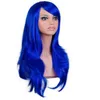 70 CM Losse Golf Synthetische Pruiken voor Vrouwen Cosplay Pruik Blond Blauw Rood Roze Grijs Paars Haar voor menselijk feest Halloween Kerstcadeau