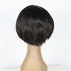 Pixie Cut peluca 13x4 frente del cortocircuito del cordón de la peluca de Bob Pixie brasileña natural pelo humano de Remy peluca para mujeres Negro