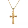 Colliers pendentif petite croix en or collier femmes fille enfants Mini pendentif à breloque couleur or rempli bijoux Crucifix ornements