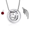 N'est plus à mes côtés, pour toujours dans mon cœur d'ange ailes sculptées collier urn de crémation pour maman papa pendentif cristal cristal