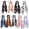 Mulheres menina Elastic Hairbands Scrunchie Streamer Acessórios Scrunchies Zebra Vintage Chiffon Turban rabo de cavalo titular Cabelo Ties 50pcs F418B