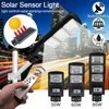 30W 60W 90W 120W Solar Straßenlaterne Radar Bewegungssensor Wasserdicht IP67 Wand Outdoor Landschaft Garten Straßenleuchte mit Mast