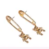 Simpatico orso orecchino a bottone da donna orso in metallo lungo orecchino con nappa regalo per amore fidanzata accessori moda gioielli oro argento