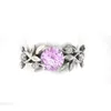 Hip Hop Schmuck Kristall Blume Hochzeit Ringe für Frauen Bague Bijoux blau weiß rosa Farbe Ring Engagement Mode Drop Schiff