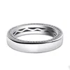 S925 Sterling Silver Round Finger Rings för män Kvinnor CZ Stone Bling Iced Out Par Ring Male Hip Hop Rapper Jewelry4755632