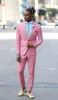 New populares um botão Homens-de-rosa Wedding Suits pico lapela Two Pieces Negócios noivo smoking (jaqueta + calça + gravata) W1251