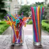 Eco-Friendly 1000 Pcs Jetable Couleur Art Paille Boisson Jus De Fruits Coke Style Créatif Pailles Protection De L'environnement En Plastique Fête Maison