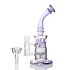 High quality curved straight tube purple hookah with gun head accessories 8. 4 inches high glass bong