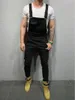 2019年ファッションレトロデザインスリムブラックブルーデニムジャンプスーツシュレッドコットンジーンズデニムロンパージーンズ男性ビブジャンプスーツジャンパンツ222U