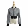 Womens Reflective Jasje Lange Mouwen Dunne Bomber Punk Style Rockroll Chic Shining Jas Rits Uitloper 20211