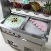 Livraison gratuite à domicile double bac à glace CE avec 5 bols de machine à crème glacée en acier inoxydable machine à crème glacée frite