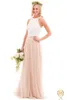 2020 New Boho Long Soft Tulle Skirts Lace Top Bridesmaid Dresses V Neck A Line Country Cheap Maid Of Honor Mint Party Prom Gowns 4619