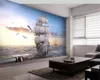 Custom 3d Wallpaper European High Definition Smooth Sailing Sea Sunrise Landscape Painting Interior Decoration Wallpaper