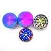 Ice Blue Color Herb Grinders Smoking 50mm Zinc Alloy Rainbow Grinder 4 Layers Metal Crushers Crusher DHL