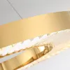 Cirkel LED ljuskrona belysning för vardagsrum guld modern kristall lampa sovrum polerad stål ring lustres de cristal ac100-240v