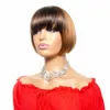 Ombre Bob Human Hair Wig With Bang Bythair Short Bob Silky Straight Peruvian Human Hair Full Lace Wigs Baby Hairs Pre Pluc