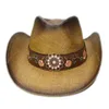 Wome Men Straw Western Cowboy Hat紳士ジャズソンブレロスホムレキャップエレガントな女性カウガール帽子