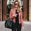 Jaqueta de couro legal feminina feminina retrô rebite com zíper jaqueta bomber casaco casual outwear PU chaquetas mujer