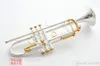 Nieuwe LT180S-72 BB Trumpet Instruments oppervlak Golden en verzilverd messing BB Trompeta muziekinstrument