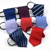 Zipper neck tie 48*8cm 66 colors Lazy Stripe necktie for Men's Wedding Party Father's Day Christmas gift Free TNT Fedex