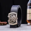 Handsom tiger animal men plain designer leather belt new fashion luxury glittering 3d smooth buckle 125cm