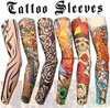 Tattoo Sleeve Arts Falso tatuaggio temporaneo braccio maniche protezione solare Disegni tigre, cuore corona, teschio, tribale ed ecc