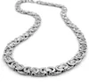 Collane in argento spesso moda Collana in acciaio inossidabile Catena bizantina unisex in argento Uomo Donna Collane grossolane in argento Regalo per amanti