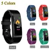 Pressão ID115 mais o esporte inteligente Pulseira Heart Rate Sangue Monitoramento de Fitness pedômetro Pulseiras sono Tracker para iPhone Android