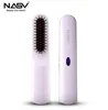 NASV USB Rechargeable Ceramic Hair Styling Iron Comb Corless Beard Straightener brush Quick Styling Tools & Power Bank function