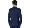 Kaliteli Renkli Donanma İş Resmi Çentikli Yaka Smokin İki Düğmeler Yan Vent Akşam Parti Giyim Seti (Ceket + Pantolon)