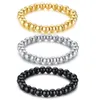 N008 best seller regali di moda bracciale in acciaio inossidabile fatto a mano con perline a catena a maglie argento / oro / nero scegli 8.26 ''