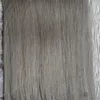 Grey Clip In Human Hair Extensions 100% Peruvian Straight Clip in Human Hair Extensions Real Remy Hair 8pcs 100g/Set