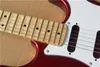Factory Custom Metal Red Electric Guitar Kit (części) z przegrzebkowym Maple Fretboard, brak pickupów, DIY półprodukty gitara, oferta dostosowany