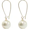 Boucle d'oreille en perles blanches, pendentif, long tempérament, mode féminine, bijoux simples, boucles d'oreilles pour femmes