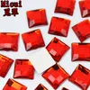 Micui 100pcs 14mm Mix color Acrylic Rhinestones Flatback Beads Square Strass Crystals and Stone For Clothes Dress Craft decoration277b