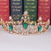 Baroque Crown Red Blue Green Crystal Bridal Tiaras Crown Vintage Gold Hair Accessories Wedding Rhinestone Diadem Pageant Crowns3099429