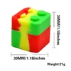 Mini Cube Shape Assorted Color Wax Container Dry Herb Container Ronde Vorm Olie Doos voor DAB RIGS AC112