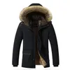Plus rozmiar 5x futro kołnierz z kapturem mężczyźni kurtka zimowa moda ciepły wełna liniowiec mężczyzna wierzchnia płaszcze wiatroszczelne męskie parki casaco 8J0705