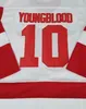 10 Dean Youngblood Hamilton Mustangs Maglie di hockey su ghiaccio Rob Lowe Youngblood Nome cucitura doppia Numero ad alta quaglia Fast Shippi8268287