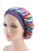 Laser Beret Elastic Wide Side Sleep Turban Hat Silky Shower Cap Hair Care Perm Cap för Woman Head Wrap Hair Accessories DA2058202020