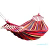 Groothandel-dubbele hangmat 450 lbs draagbare reizen camping opknoping hangmat swing luie stoel canvas hammocks (rood)