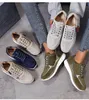 Moda kobieta sneakers wiertarka wodna strona zamek błyskawiczny klin szpilki gęsta wodna platforma trenerzy England Hearsen Board Casual Buty duży rozmiar