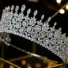 Lujo CZ Wedding Gold Silver Crown Accesorios para el cabello Joyeria de boda Tocado Novia Corona femenina Conjunto de diseno3130643