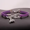 Hot 10 pcs/lot Infinity Love 8 Bracelet Softball mouvement Bracelet pendentif à breloque femmes/hommes Bracelets simples/Bracelets bijoux cadeau A133