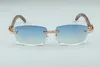 3524012-10 Big Diamentowe okulary przeciwsłoneczne, okulary z drewna pawi, kwadratowe okulary mody męskie i damskie nieograniczone okulary przeciwsłoneczne