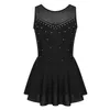 iEFiEL Glitzerndes Eiskunstlauf-Kleid für Kinder, Teenager, Eislaufen, Tanzkleidung, Gymnastik-Trikot für Mädchen, moderne Kostüme, Kleider 6059246