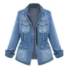 2019 Nouveau Denim Veste Manteau Bomber Jeans Veste Casual Denim Outwear Femmes Plus La Taille Slim Poche À Manches Longues Manteau Oversize # 815 V191029