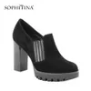 SOPHITINA 2018 Hot Sale Shoes Platform Pumps Solid High Heel Basic Dress Pumps Sheepskin Round Toe Wedding Party Woman Shoes D50