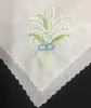 Conjunto de 12 Lenço Das Senhoras de Algodão Branco de Algodão Com Vieira Borda Cor bordada Do Vintage Hanky ​​Para Presentes de Noiva